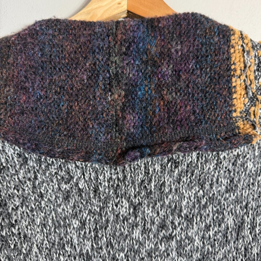 BKE Open Weave Knit Cardigan Sweater Women's Large Eclectic Grandpa Western Wool - Picture 13 of 15